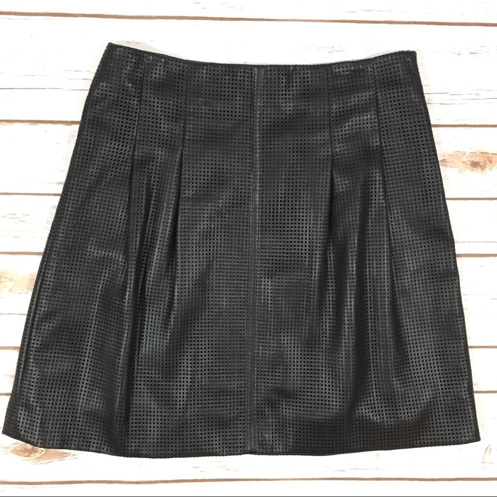 The Wrights Black Leather Skirt